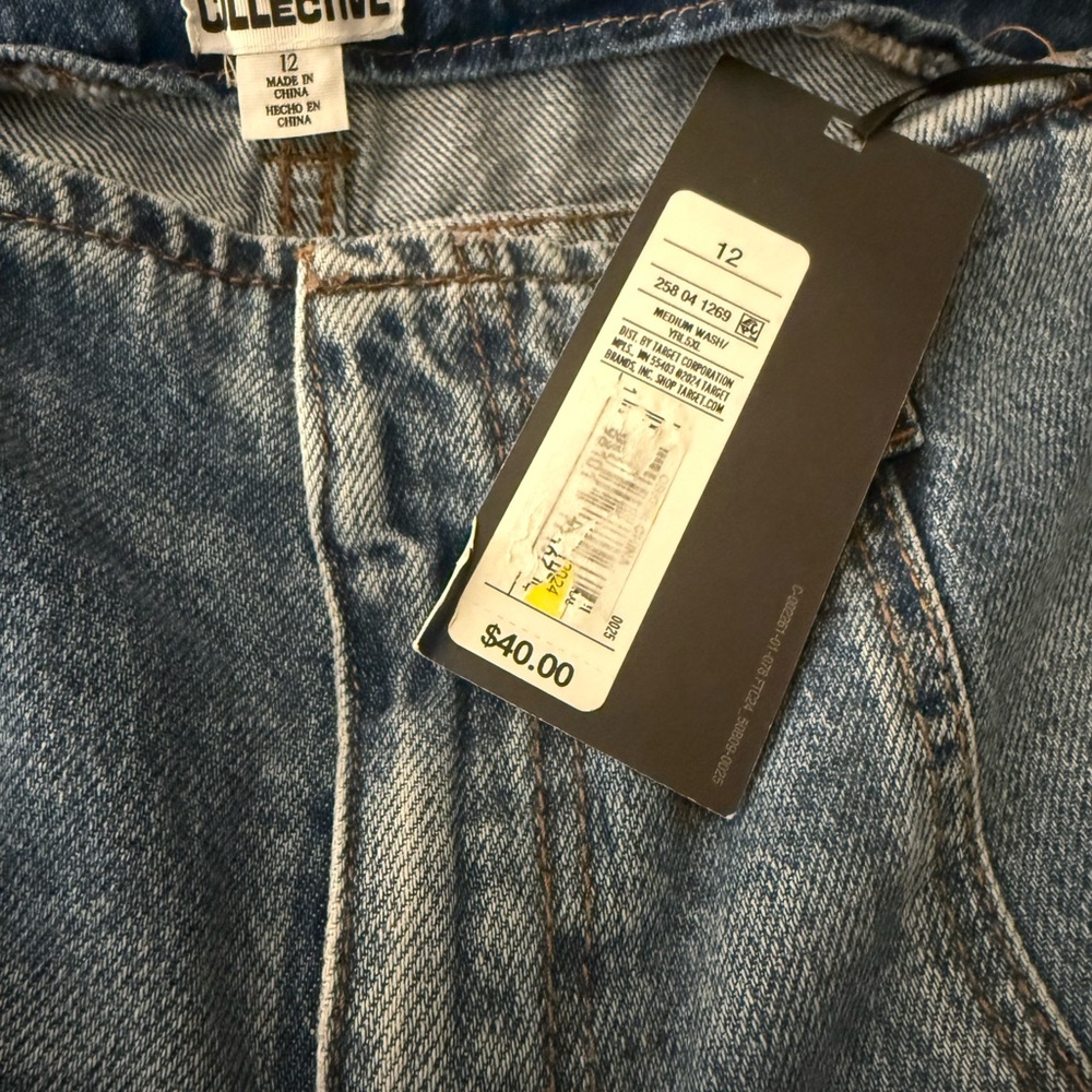 Future Collective Light Wash Barrel Leg Crop Women's Blue Jeans Size 12 - Picture 5 of 5